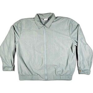 Vintage 90s Teddi Women's Corduroy Collared Pastel Green Zipper Coat Sz Large